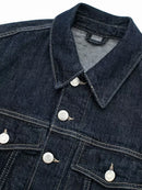 Denim Blue Single-Breasted Jacket