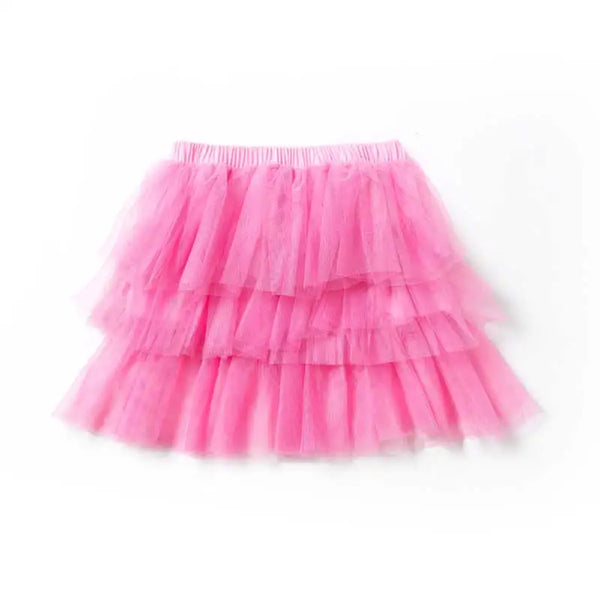 Girls Solid Mini Casual Tutu Skirts