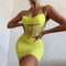 Women’s Yellow And Green Halter  Skirt Sets