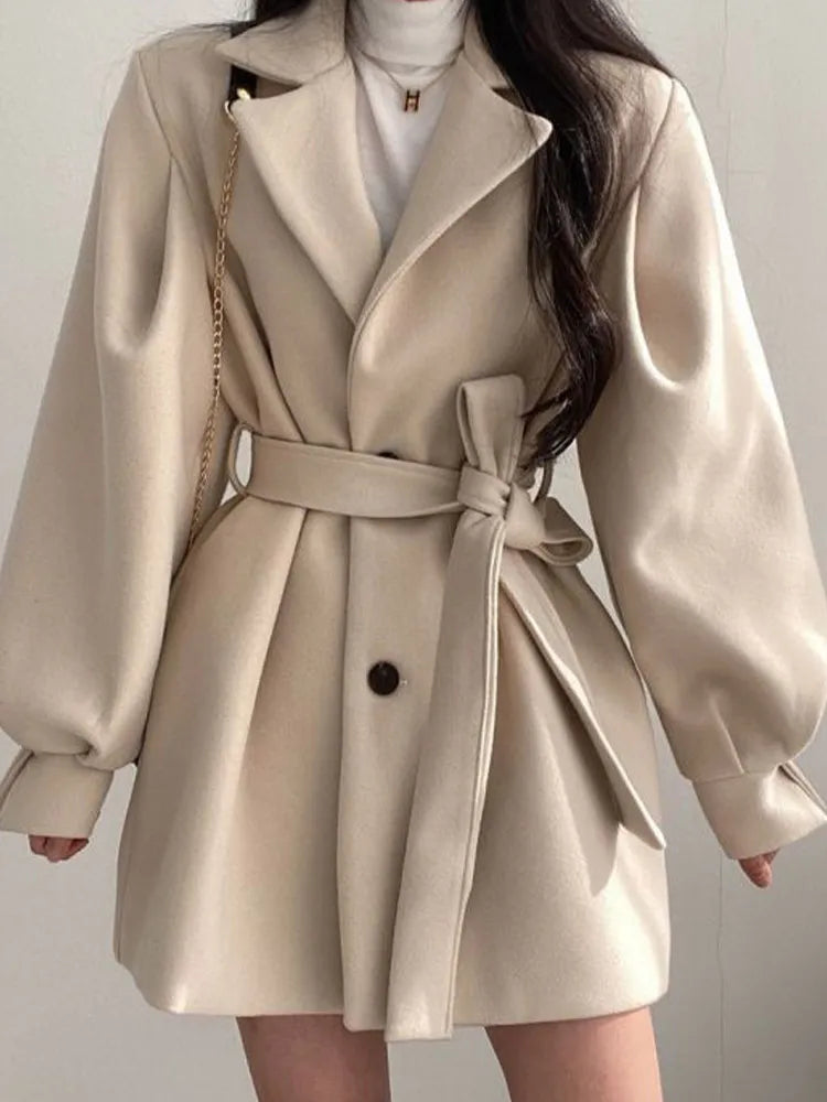 Warm Elegant Belt Coat