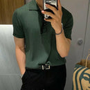 Men's Clothing Knit Polo Shirt