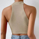 Women Knit Sleeveless Halter Top