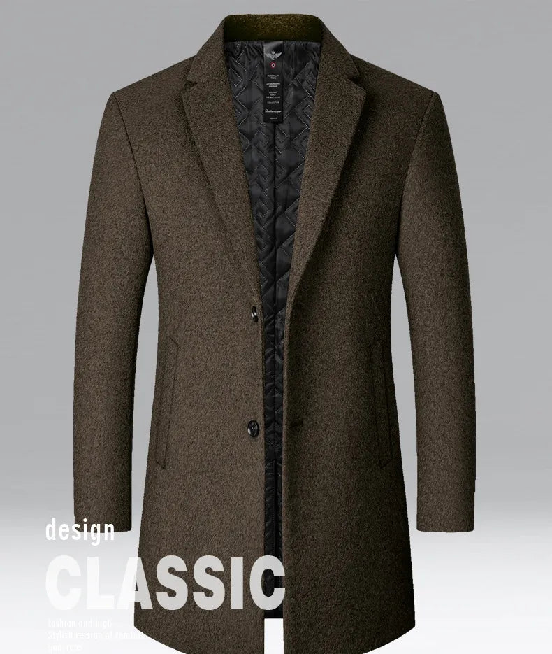 Men's Long Woolen Coat