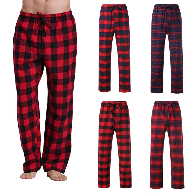 Men’s Flannel Plaid Pajama Pencil Red