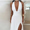 Women's Halter Backless Sleeveless High Slit Long Dress