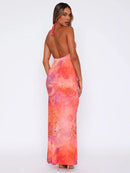 Women's Robe Sleeveless Backless High Split Long Dress