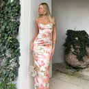 Women’s Pink Peony printed Maxi dress