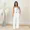 Women's Elegant Button Strapless Sleeveless Irregular Jumpsuits