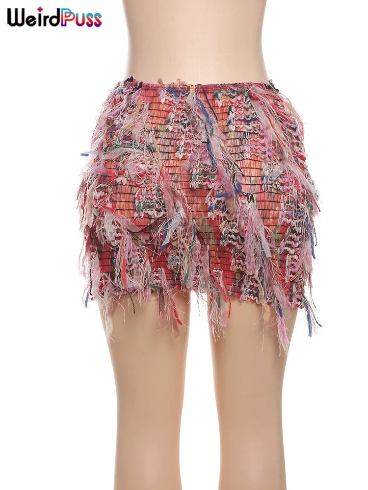 Women’s Colourful Tassel Skirt