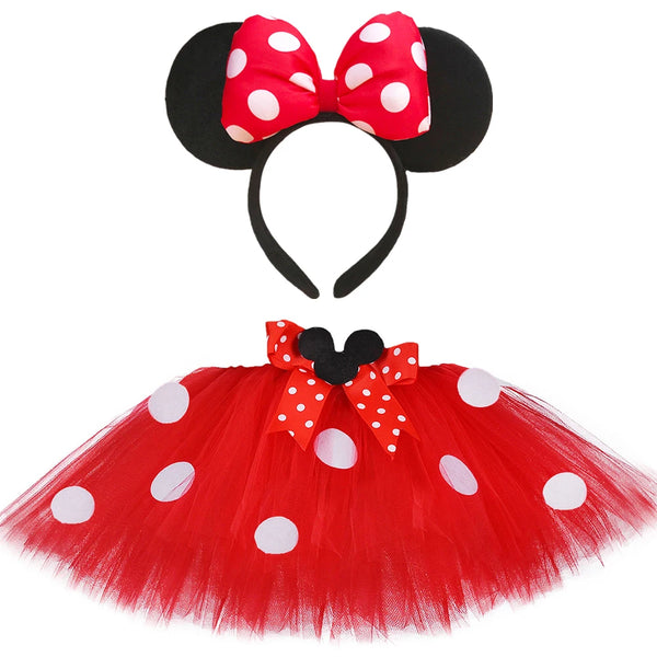 Girls Minnie Tutu Skirt And Hairband