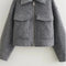 Women's Cropped Tweed Zip Crop Jacket