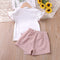 Baby Girl Printing Tops+Waistband Pantskirt