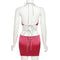 Women's Chic Shiny Lace Up Sleeveless Tops+ Low-rise Wrapped Skirts