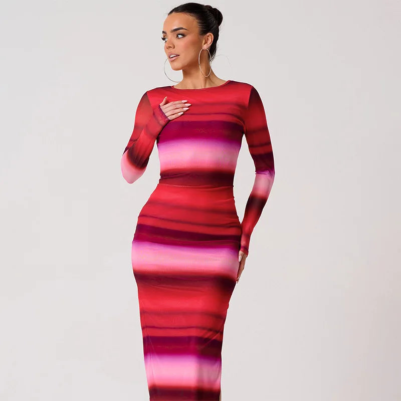 Women's Elegant Slim Long-Sleeved Dress