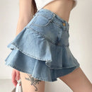 DEEPTOWN Vintage Denim Skirt Shorts