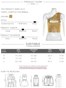 Women's Gold Single Shoulder Crop Tops