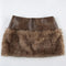 Women's PU Leather Splicing Faux Fur Skirts