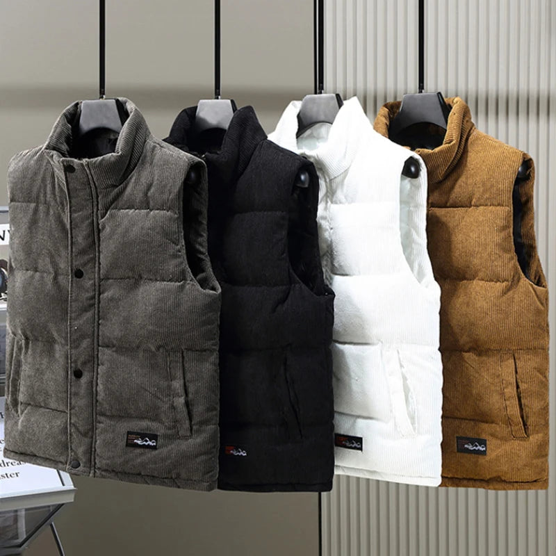 Men’s Corduroy Wool Cotton-Padded Vests