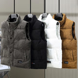 New Corduroy Winter Fashion Wool Vest Jacket Male Cotton-Padded Vests Coats Men Sleeveless Vest Jackets Warm Waistcoats Clothing