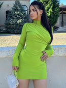 Women’s Long Sleeve Ruched Mini Dress