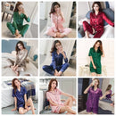 Womens Silk Satin Pajamas Set