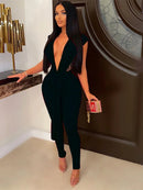 Women's V-neck Skinny Jumpsuit