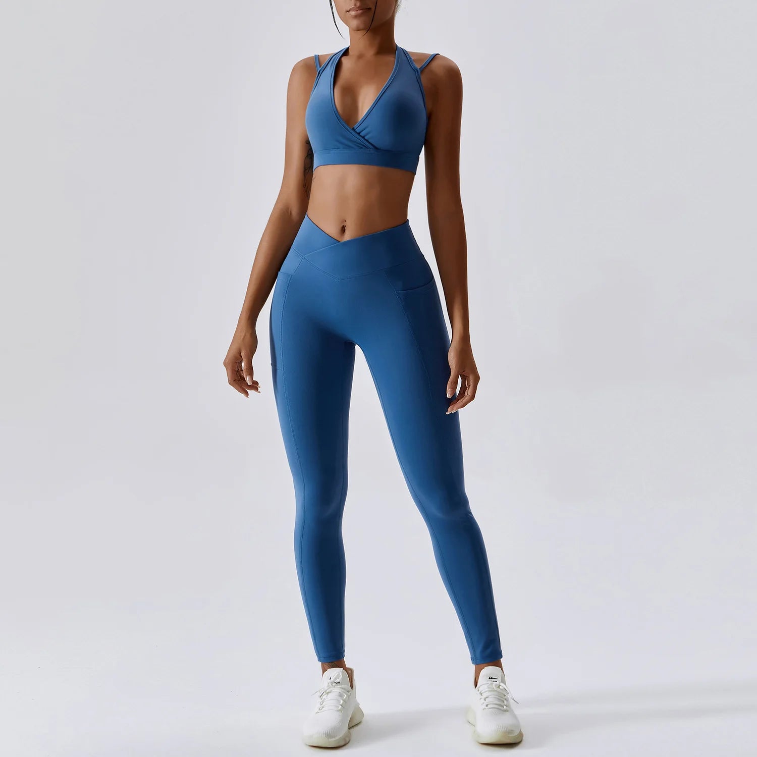 Women's High Waist Leggings and Sports Bra