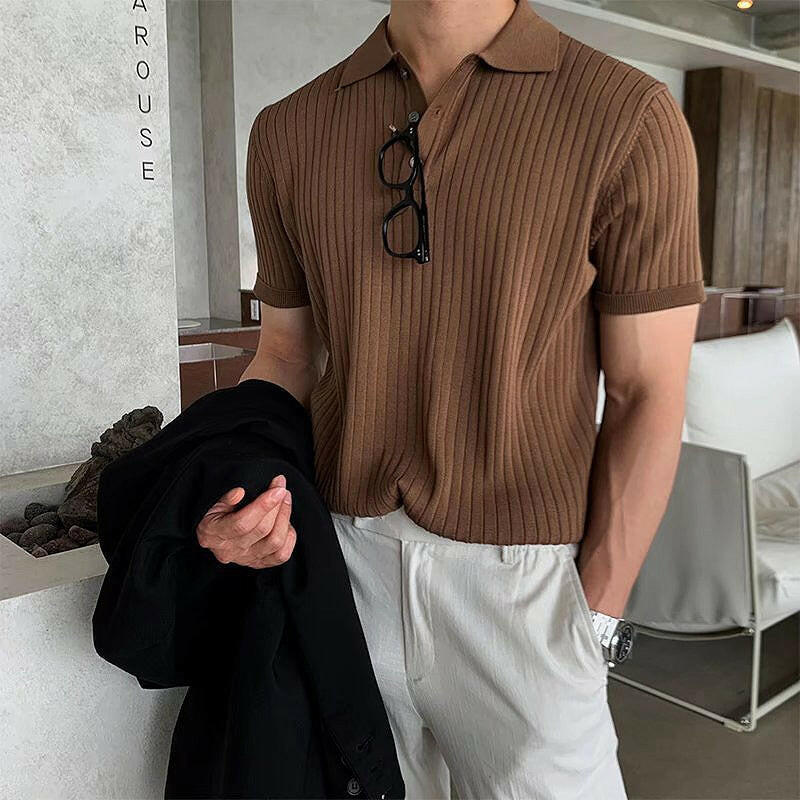 Men's Clothing Knit Polo Shirt