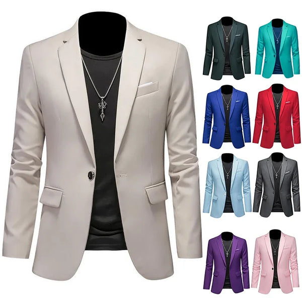 Men's One Button Blazer