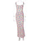 Long Floral Backless Slimming Dress