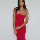 Women's Solid Color Sleeveless Backless Elegant Bodycon Maxi Dress