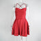 Women's Lace-up Backless Spaghetti Strap A-Line Satin Mini Dress