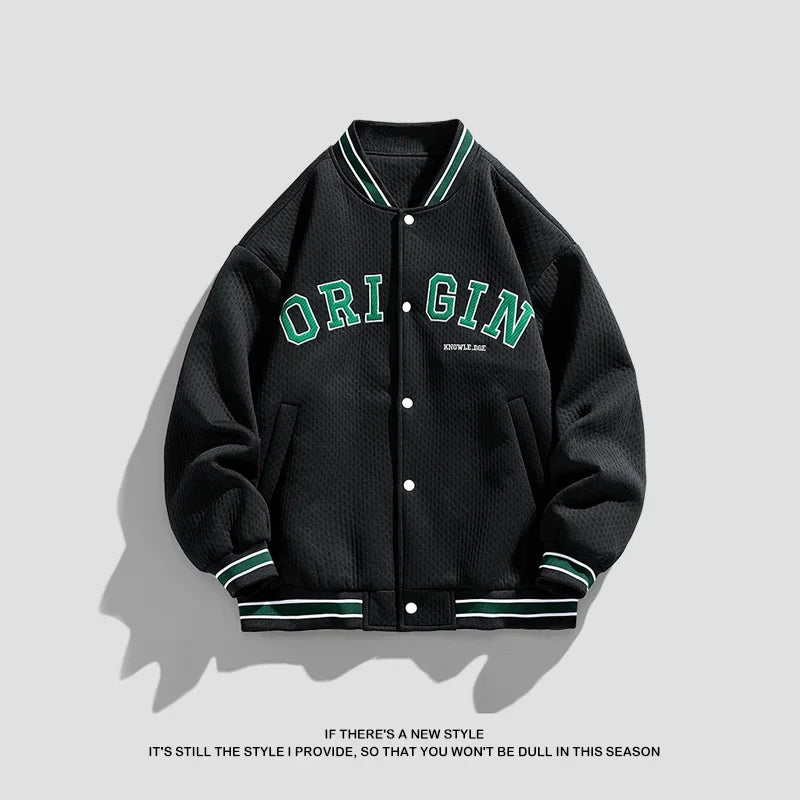 Men's Embroidered Letters Baseball Bomber Jackets