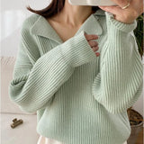 Women's Jumpers V-neck Sweater