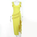 Women's High Split Spaghetti Strap V Neck Long Dress