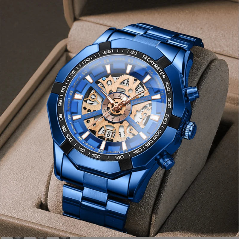 Stainless Steel Waterproof Hollow Out Wristwatch