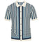 Men's Stripe Button-down Knit Polo Shirt