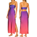 Women's Cut Out Satin Maxi Dress