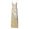 Women’s Backless Gold Bodycon Maxi Dress