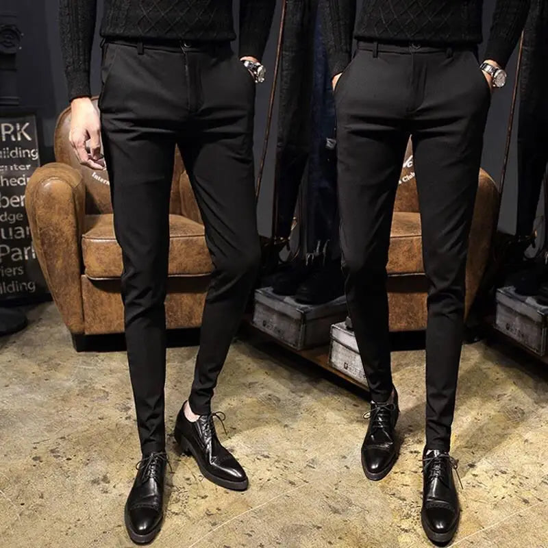 Summer Men's Ankle Length Suit Pants