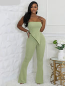 Stretchy Irregular Tube Top+Pants Sets