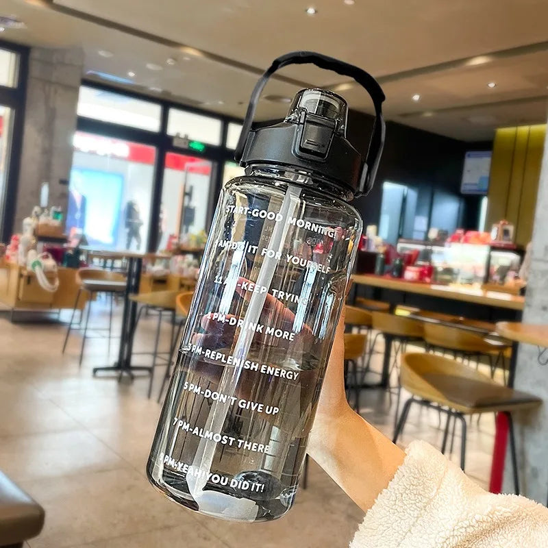 Straw Plastic Water Bottle