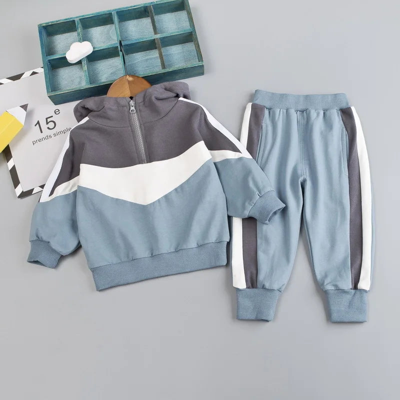 Kids Letter Hoodies Jacket+Pants Tracksuits