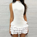 Women's backless Ruffle Mini dress