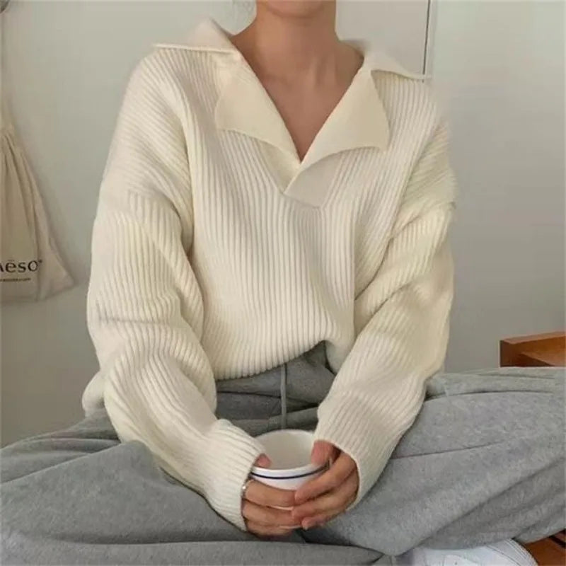 Women's Jumpers V-neck Sweater