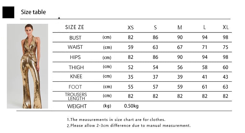 Women's Sequin Halter Bodycon Backless Slim Fit Jumpsuitsit