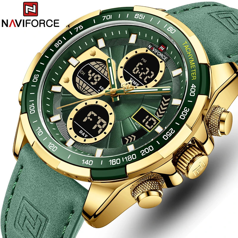 Men Sporty Leather Military Watch