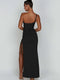 Women's Drawstring High Slit Dress