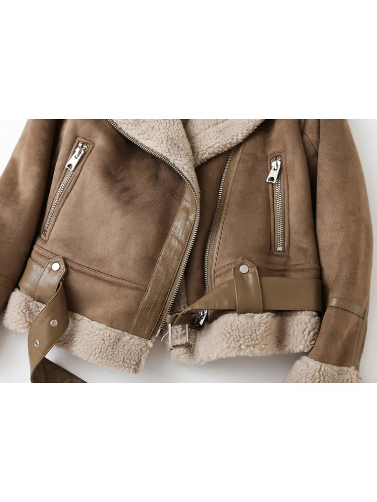 Women’s Faux Fur Leather Jacket