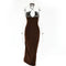 Women’s Side Slits Backless Sleeveless Slim Bodycon Maxi Dress